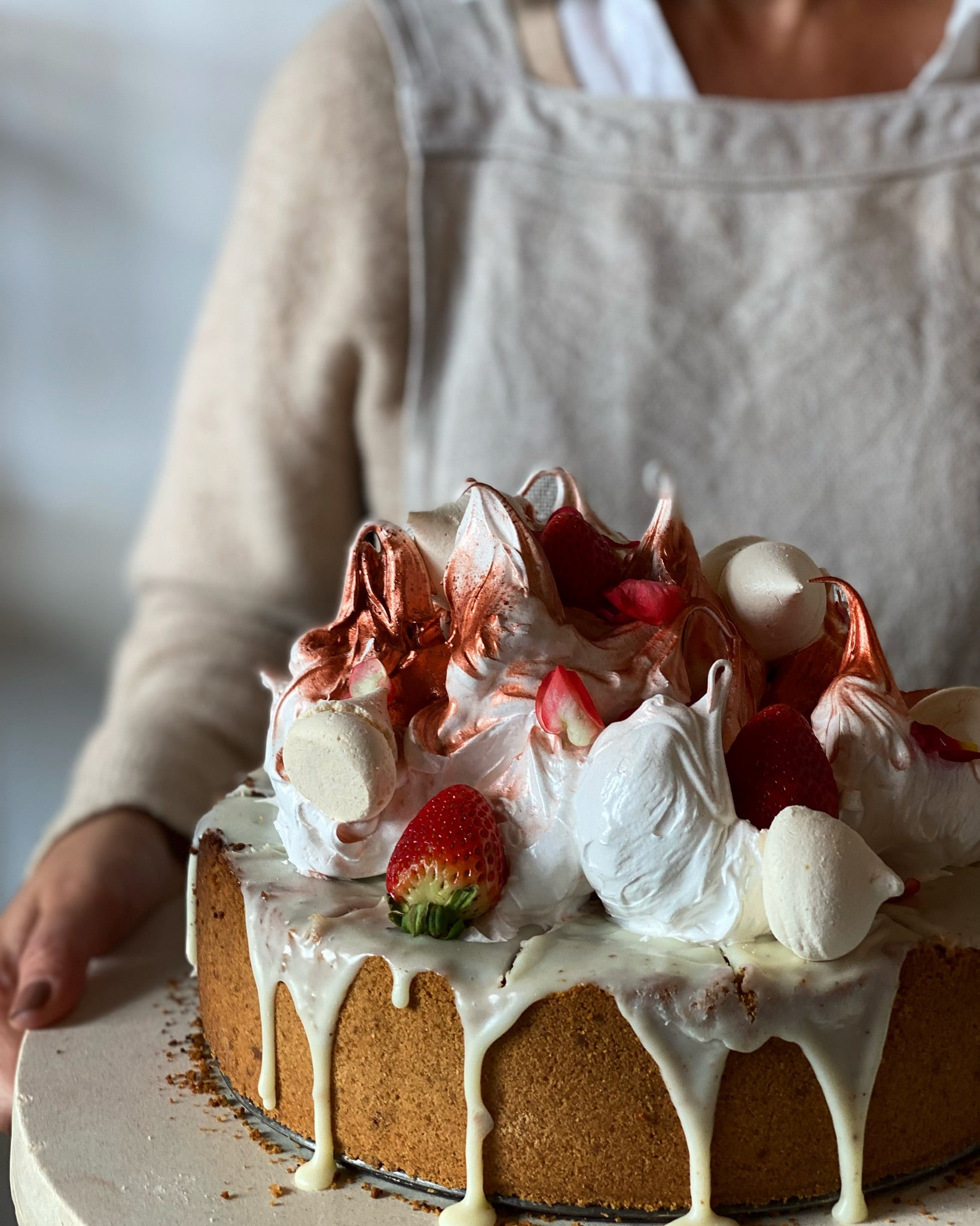 Strawberry + White Chocolate Cheesecake