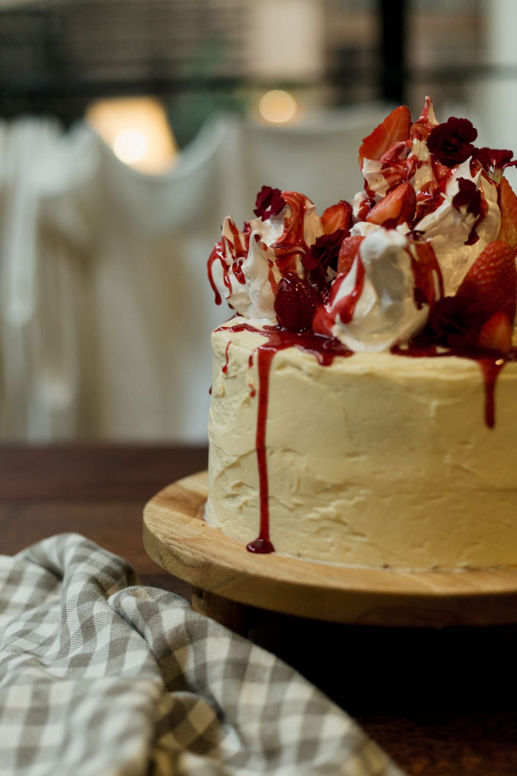 Strawberry + White Chocolate Cake